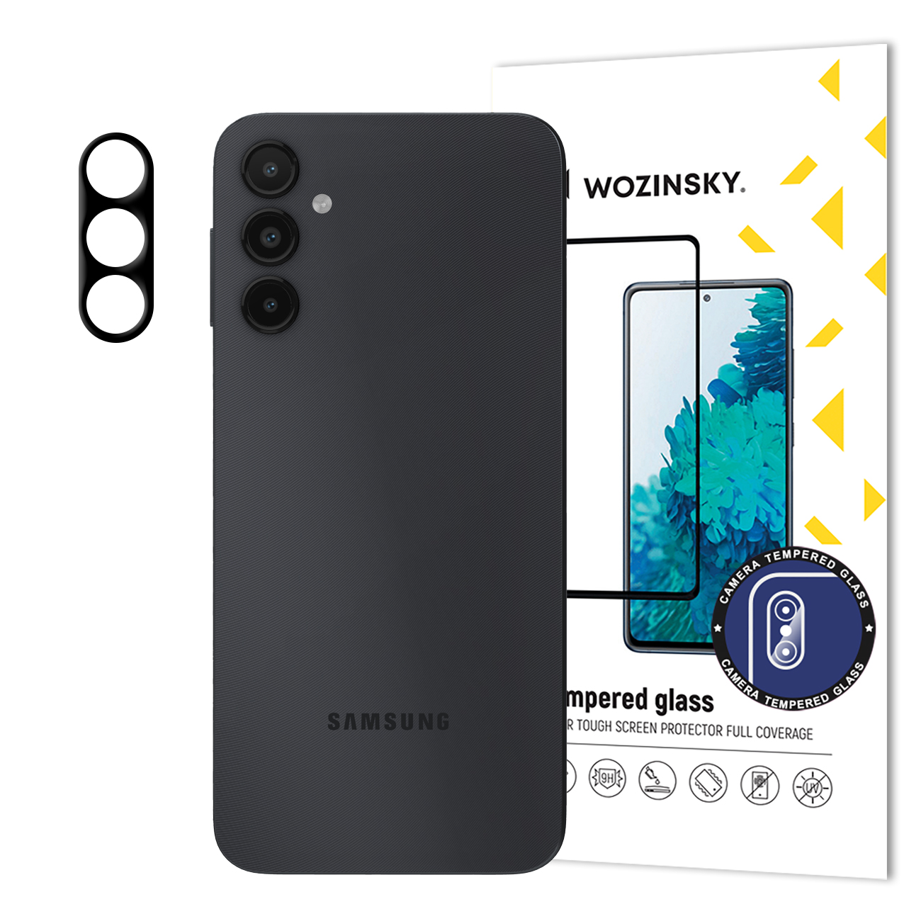 Samsung Galaxy A14 4G/A14 5G Wozinsky Full Camera Glass 9H kameralencse védő üvegfólia fekete