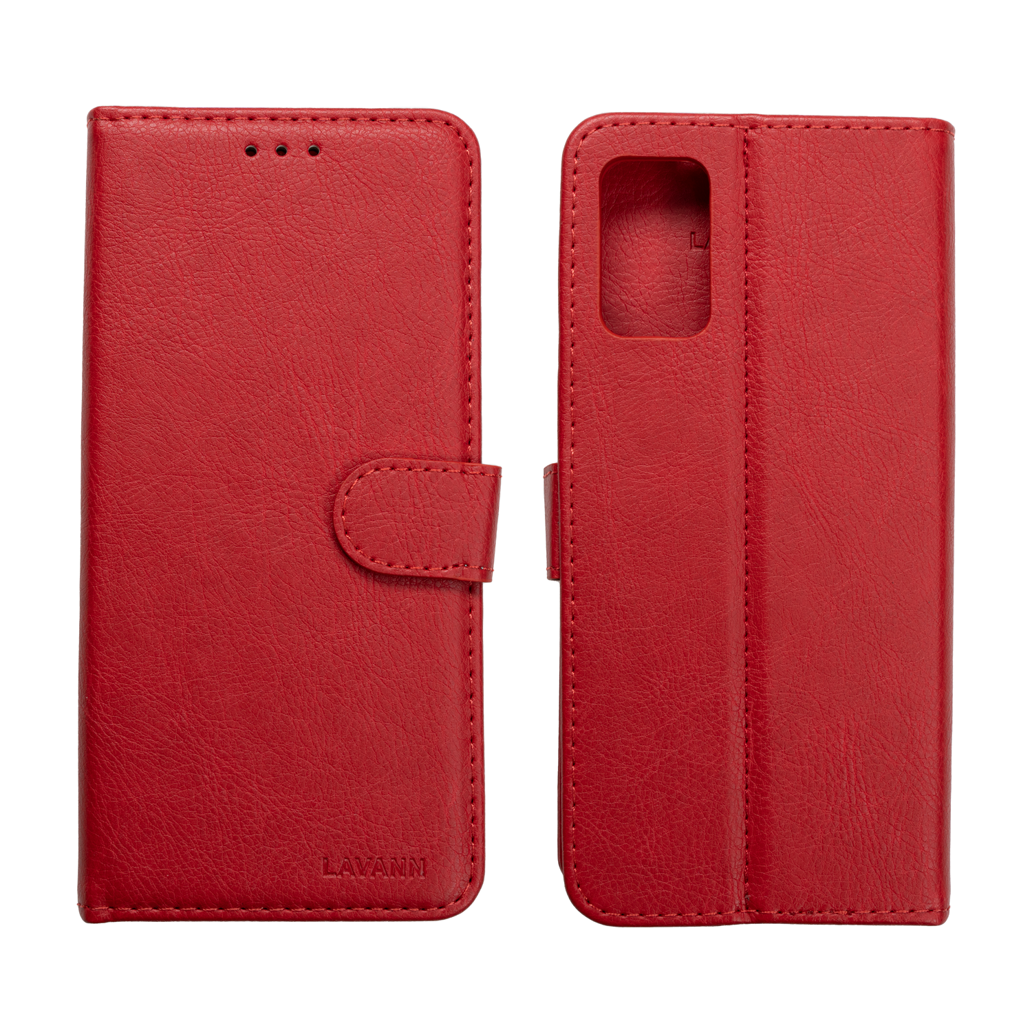 Lavann Protection Bőr fliptok Samsung S20 Plus piros