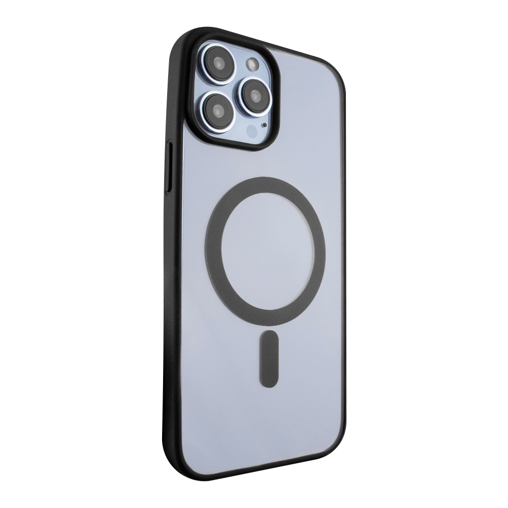 iPhone 15 Plus MagSafe kompatibilis átlátszó TPU tok fekete kerettel Alphajack