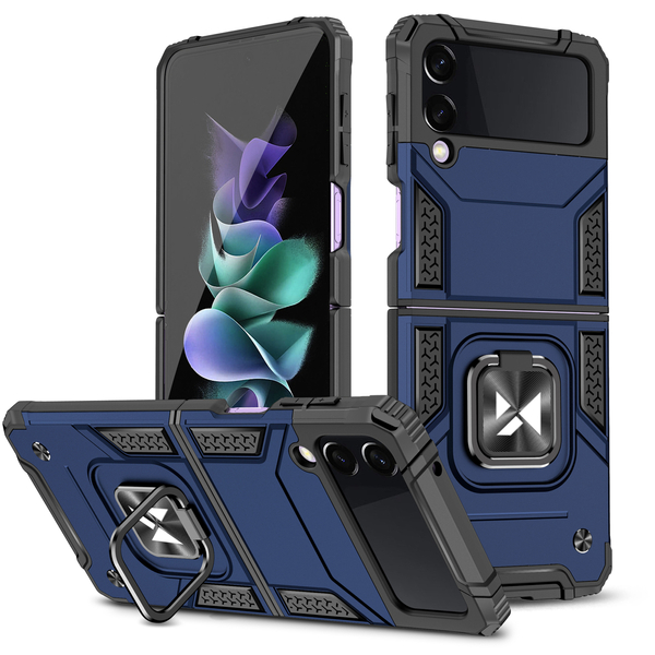 Samsung Galaxy Z Flip 4 Wozinsky Ring Armor Case Kickstand telefontok kék