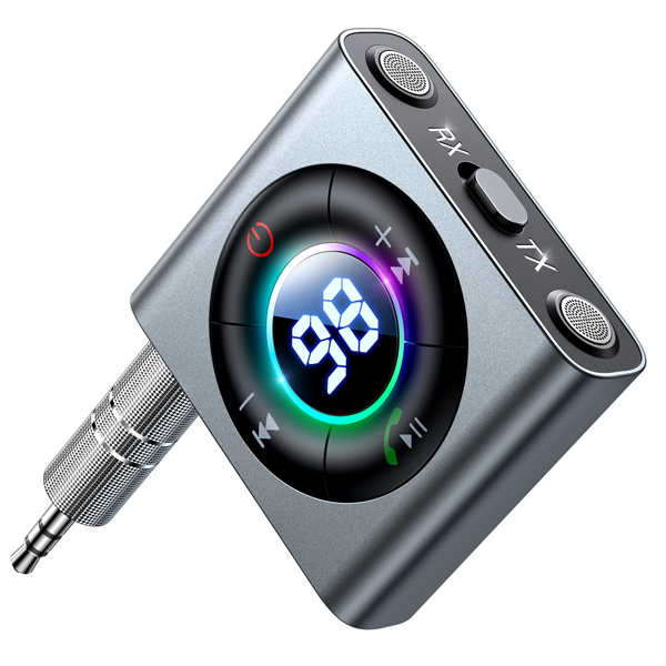 Joyroom Bluetooth AUX transmitter autóhoz, TV-hez szürke (JR-CB2)