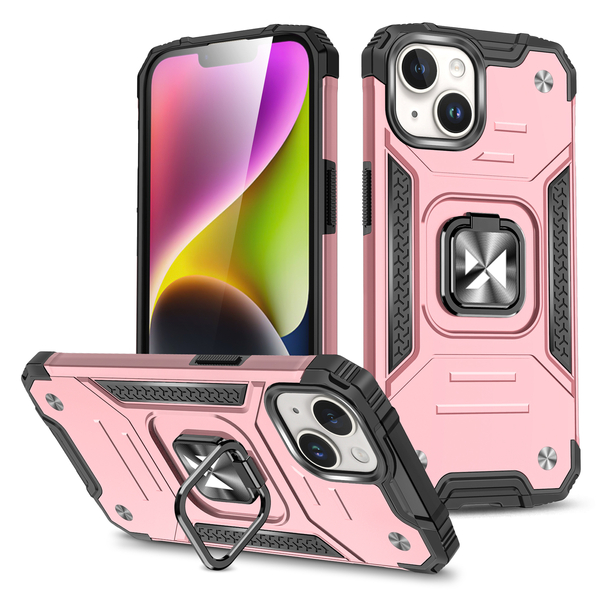 iPhone 15 Plus Ring Armor Wozinsky tok kihajtható támasszal rózsaszín