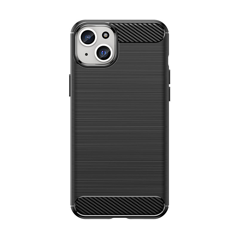 Telefontok iPhone 15 Plus Carbon szénszál mintájú TPU tok fekete