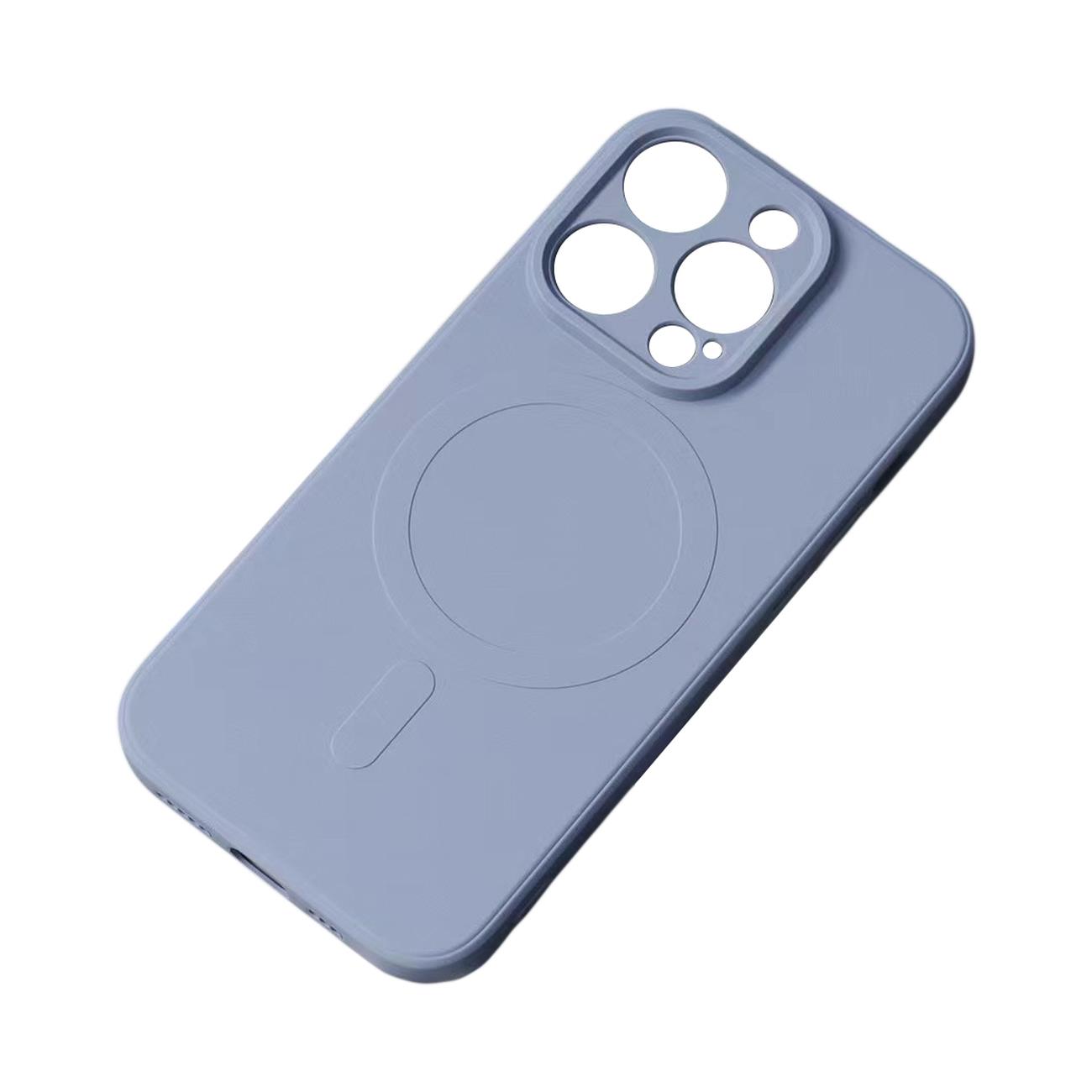 iPhone 15 Pro Szilikon MagSafe kompatibilis tok szürke