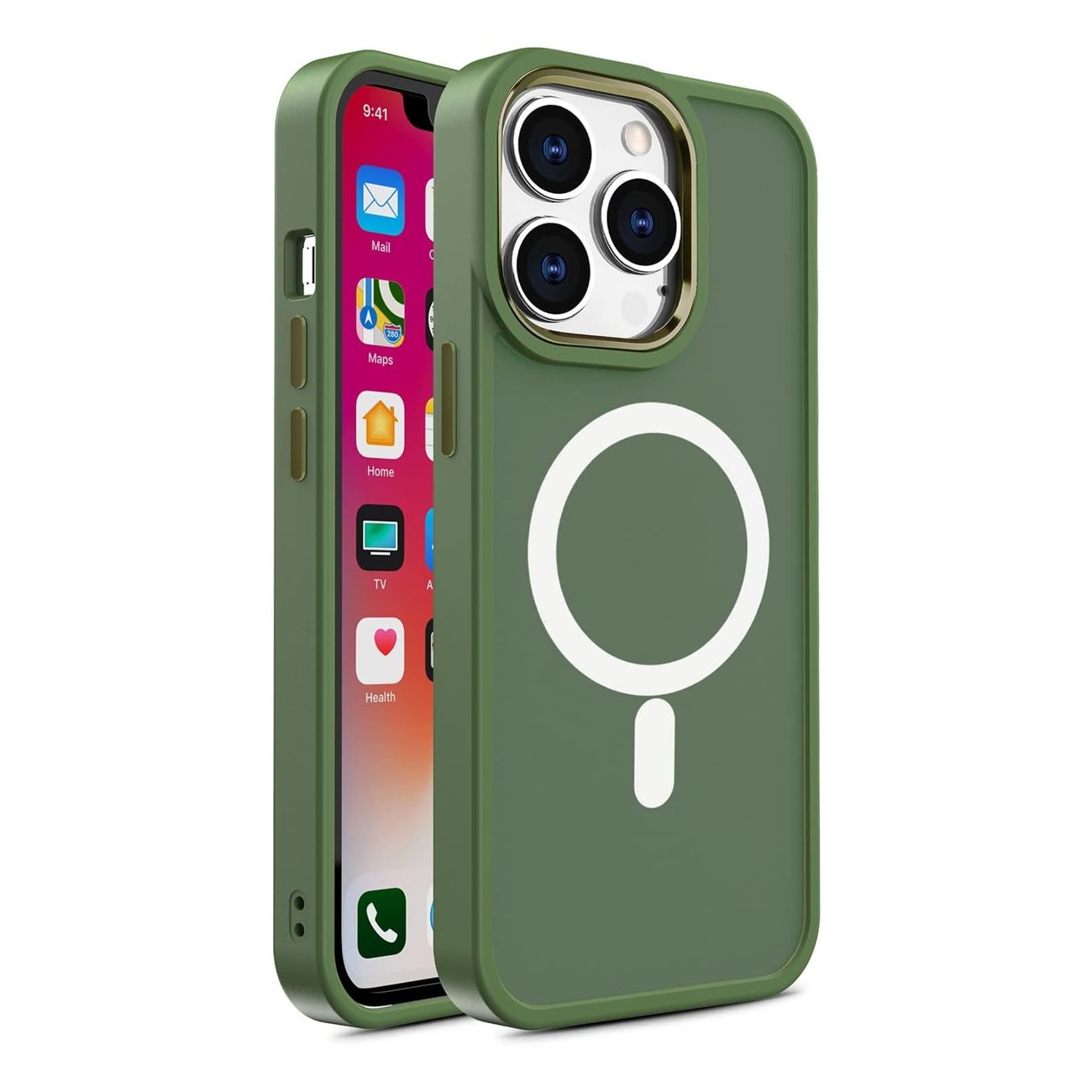 iPhone 15 Pro Max Magnetic Color Matte tok zöld telefontok