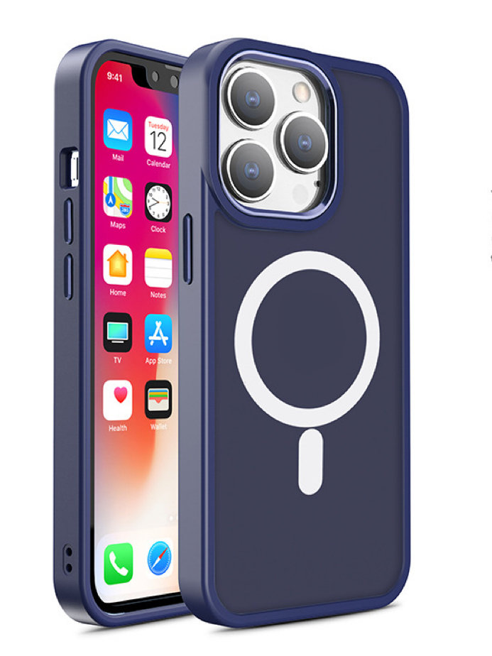 Telefontok iPhone 15 Pro Max Magnetic Color Matte tok sötétkék