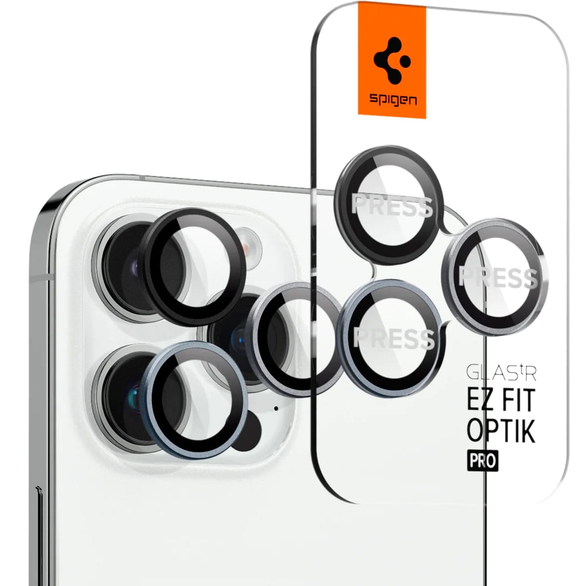 iPhone 15 Pro / 15 Pro Max / 14 Pro / 14 Pro Max Spigen Glass EZ Fit Optik Pro kameralencsevédő üvegfólia 2 db
