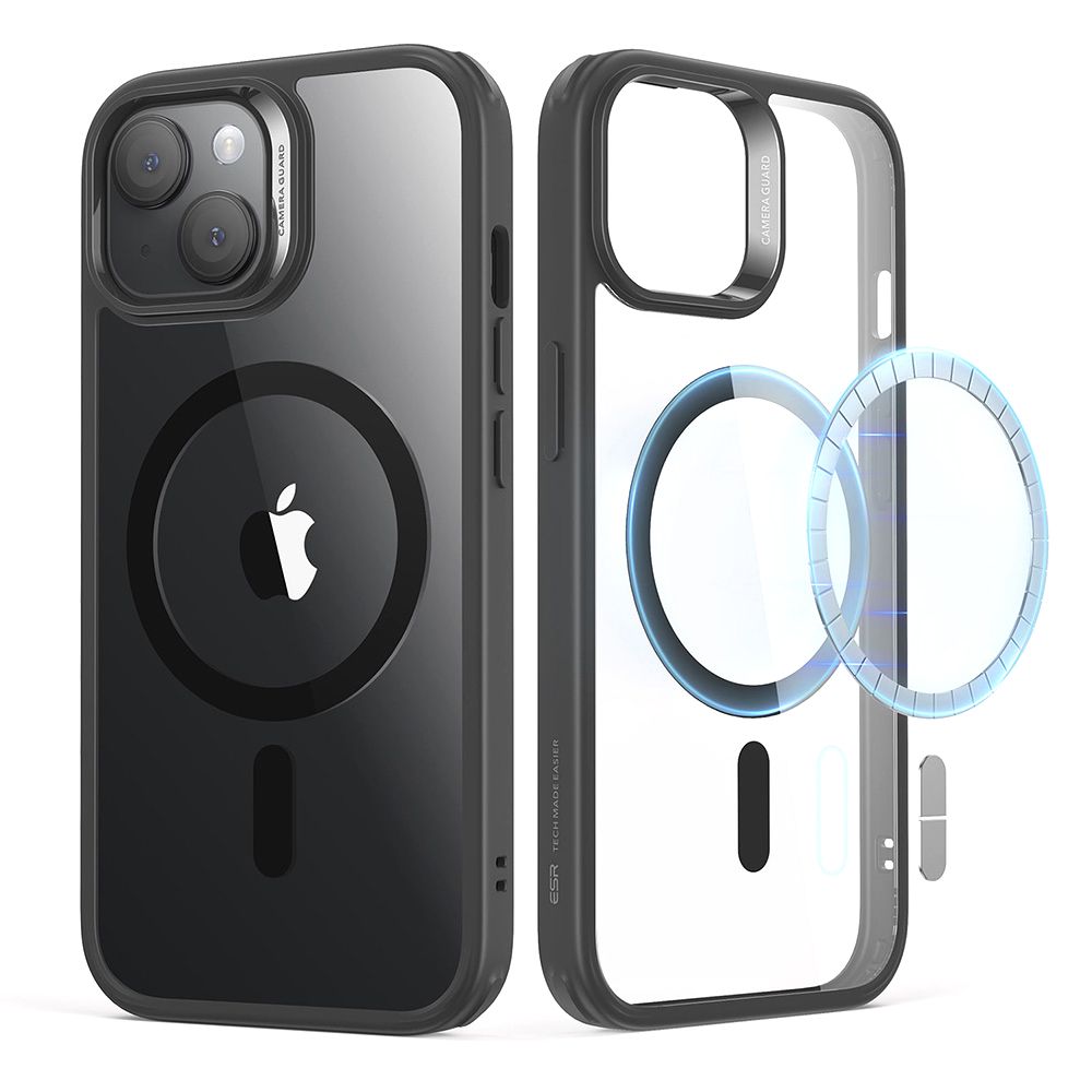 iPhone 15 ESR CH HaloLock MagSafe telefontok átlátszó/fekete