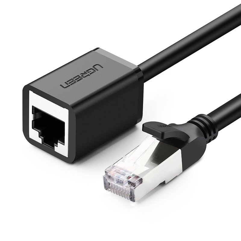 UGREEN hálózati kábel RJ45 UTP Ethernet hosszabbító, kat. 6, FTP, 3m-es fém dugóval (fekete)