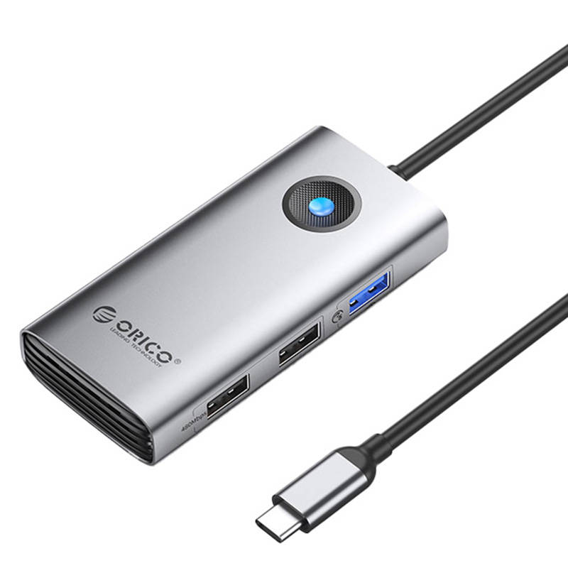 Orico 5 az 1-ben USB Type-C HUB, többfunkciós dokkolóállomás (szürke)