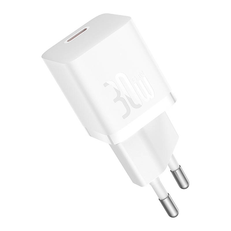 Baseus GaN5 mini USB-C hálózati töltő adapter 30W (fehér)