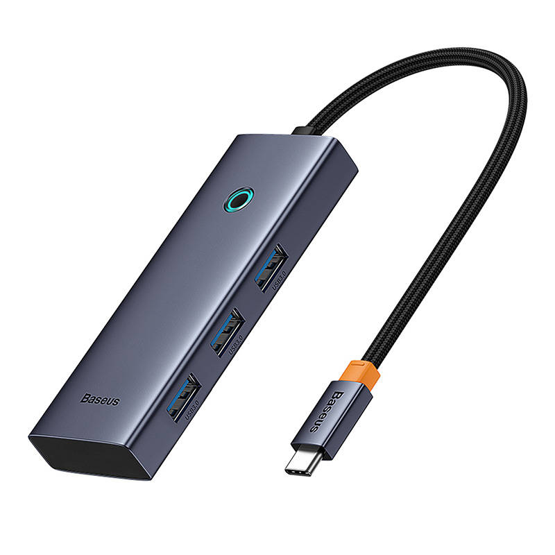 Baseus UltraJoy Series 5 az 1-ben USB-C HUB, elosztó adapter (HDMI 4K@30Hz + 3x USB 3.0 + 1x PD) (szürke)