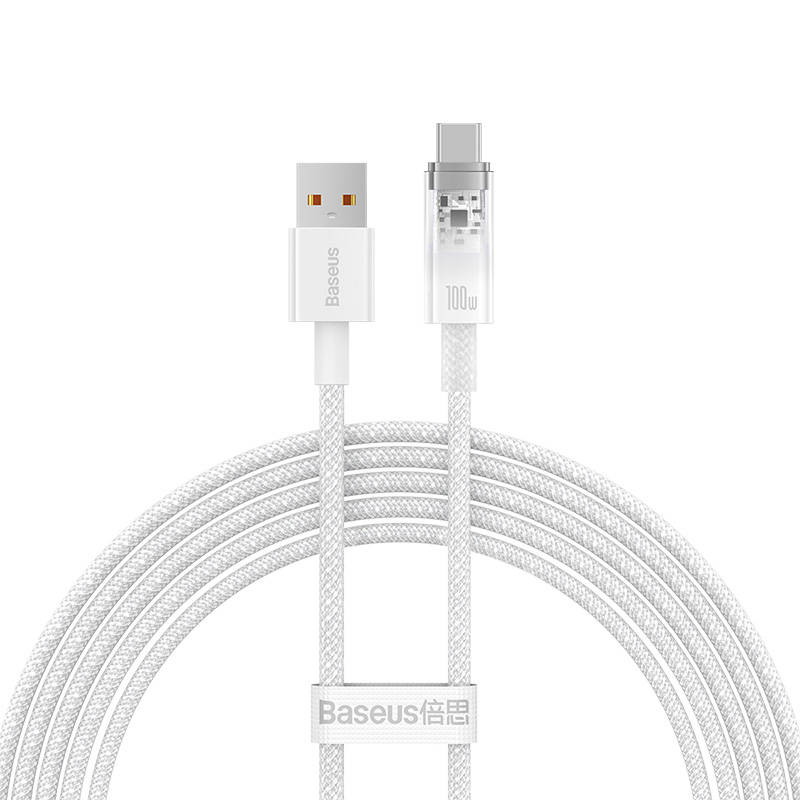 Baseus Explorer Series USB-A - USB-C 100W gyorstöltő kábel QC 3.0, 2m (fehér)