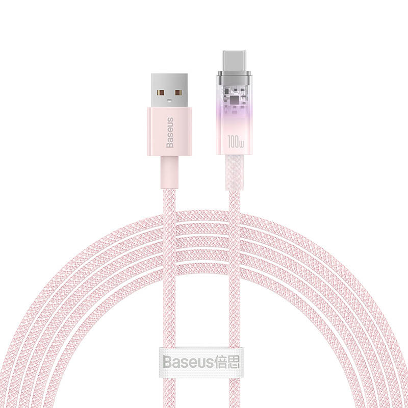 Baseus Explorer Series USB-A - USB-C 100W gyorstöltő kábel QC 3.0, 2m (rózsaszín)
