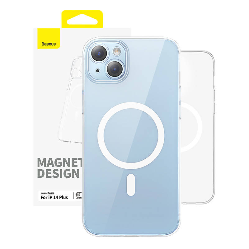 iPhone 14 Plus Baseus Lucent Series mágneses MagSafe kompatibilis telefontok átlátszó