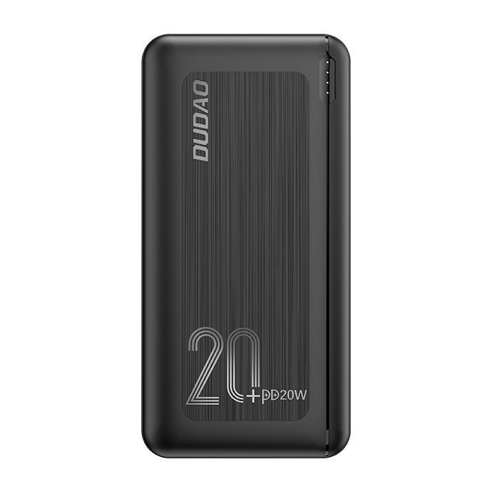 Dudao powerbank 20000 mAh Power Delivery 20 W Quick Charge 3.0 2x USB / USB Type C fekete