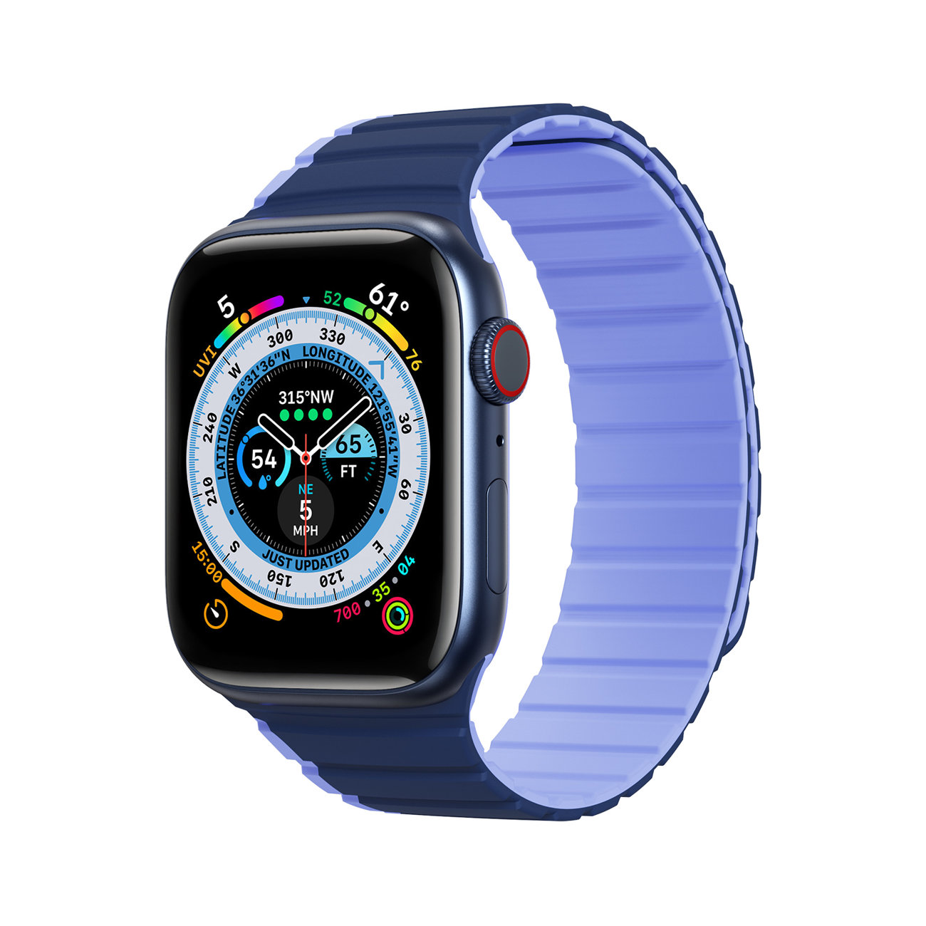 Apple Watch Ultra, SE, 8, 7, 6, 5, 4, 3, 2, 1 (49, 45, 44, 42 mm) Dux Ducis Univerzális mágneses óraszíj (LD verzió) kék