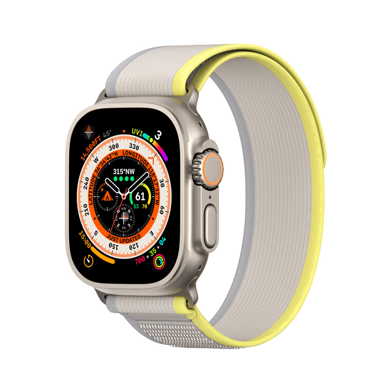 Apple Watch 8/7/6/SE/5/4/3/2/1 (38, 40, 41 mm) Dux Ducis Tépőzáras sportszíj YJ változathoz sárga-bézs