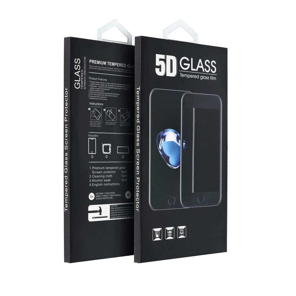 iPhone 15 Pro Max 5D Full Glue kijelzővédő üvegfólia fekete kerettel