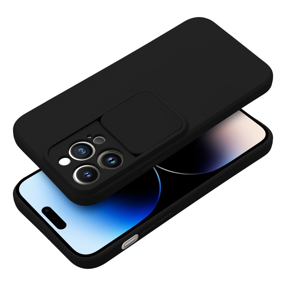 iPhone 15 Pro SLIDE Case tok, telefontok kameralencse védővel fekete
