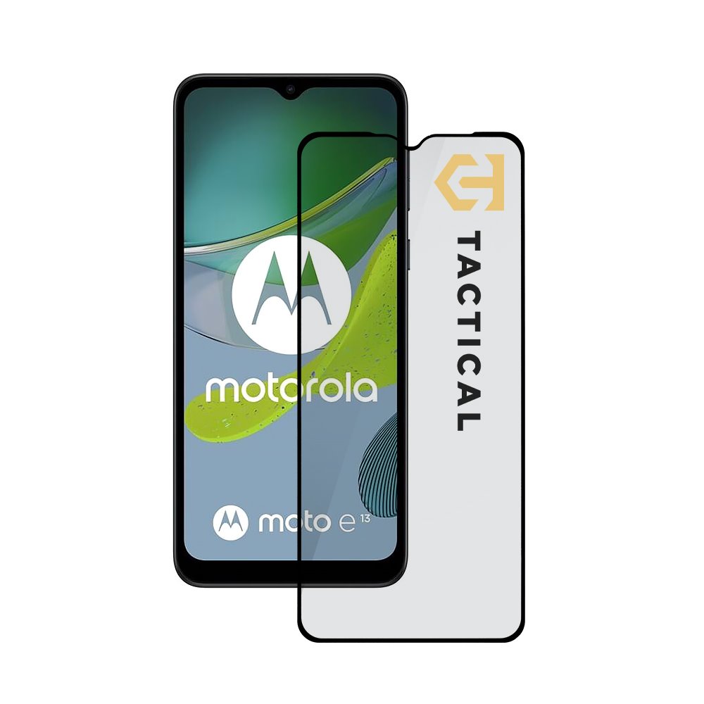 Motorola E13 Tactical Glass Shield 5D kijelzővédő üvegfólia fekete kerettel