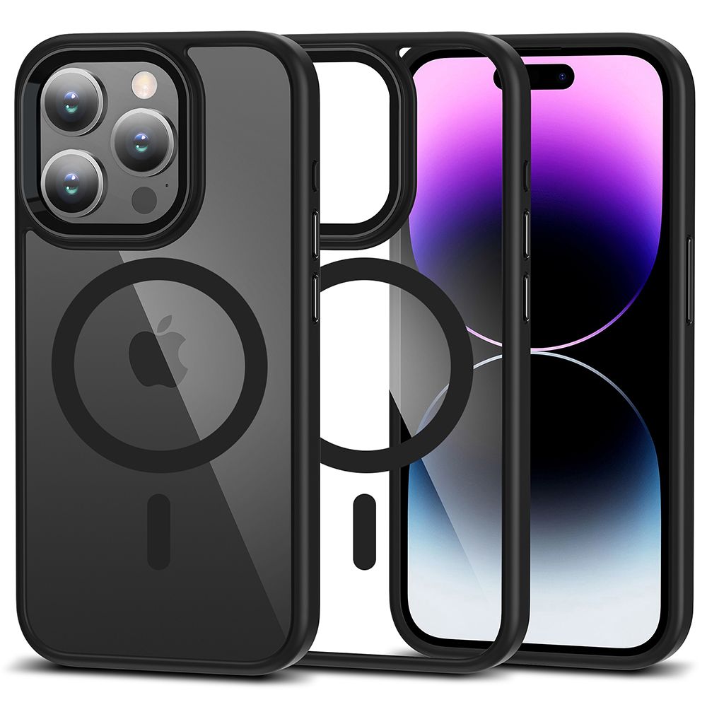 iPhone 15 Pro Max Tech-Protect Magmat Magsafe telefontok fekete/átlátszó