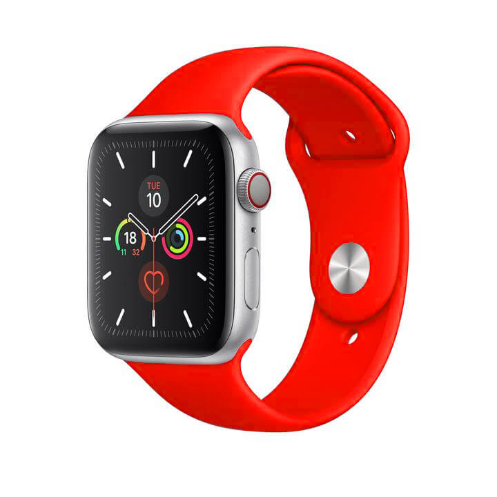 Apple Watch 1/2/3/4/5/6/7/8/9/SE (38/40/41mm) TRPH szilikon óraszíj piros