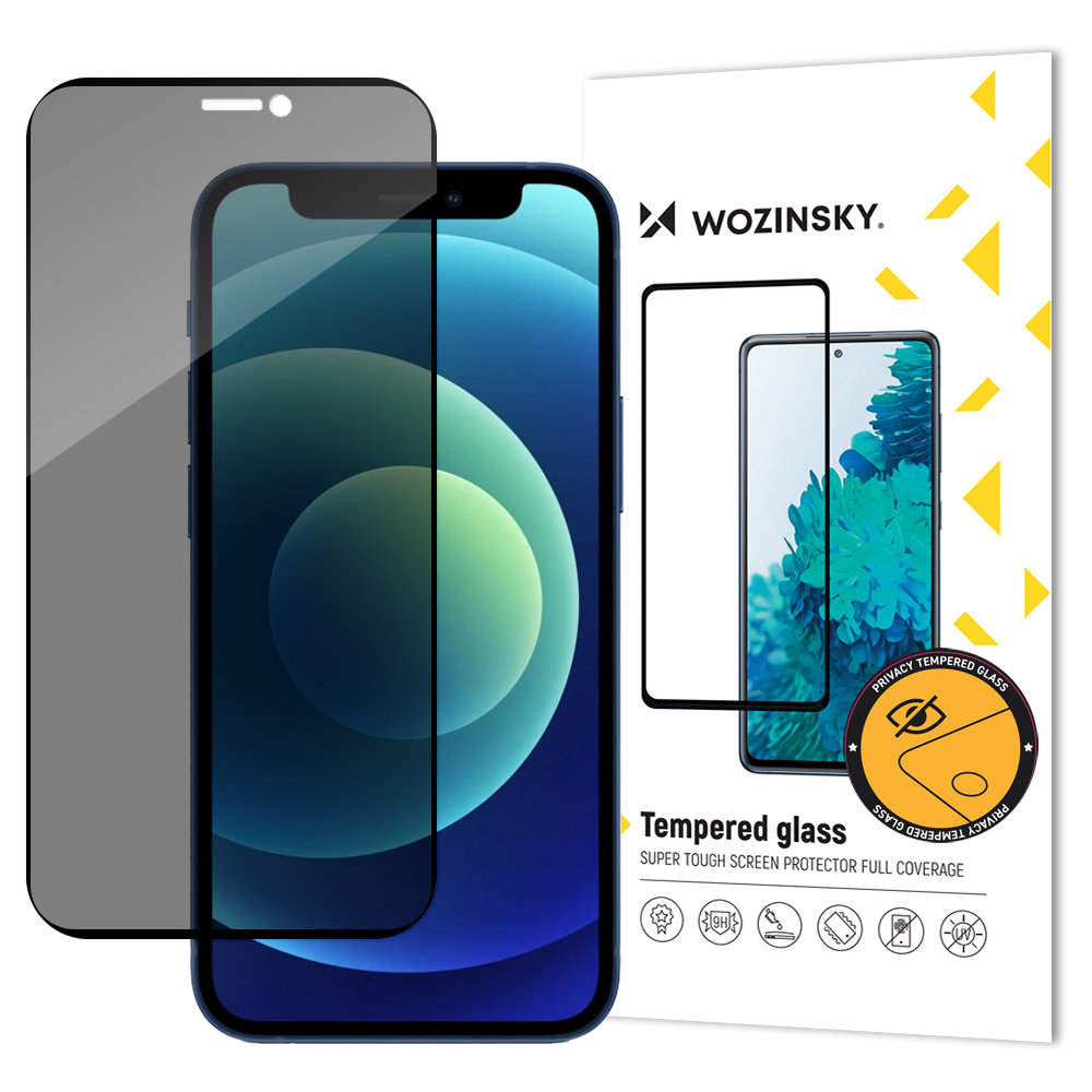 iPhone 12/12 Pro Privacy kijelzővédő üvegfólia Wozinsky 9H