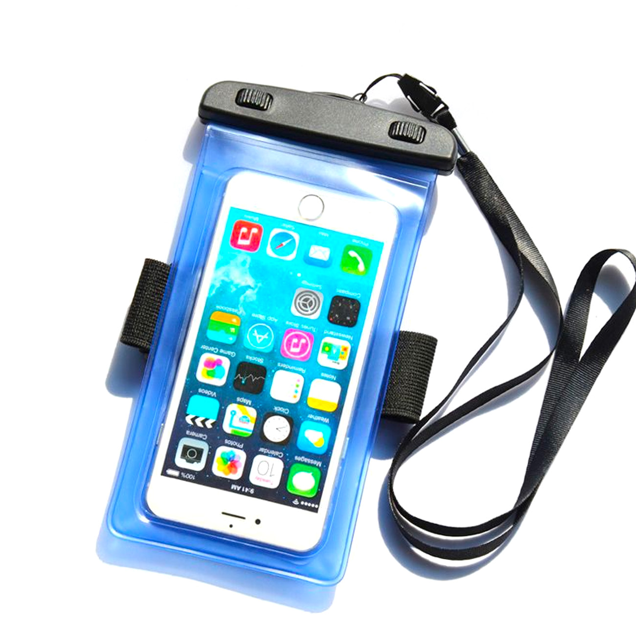 PVC vízálló karszalagos telefontok kék