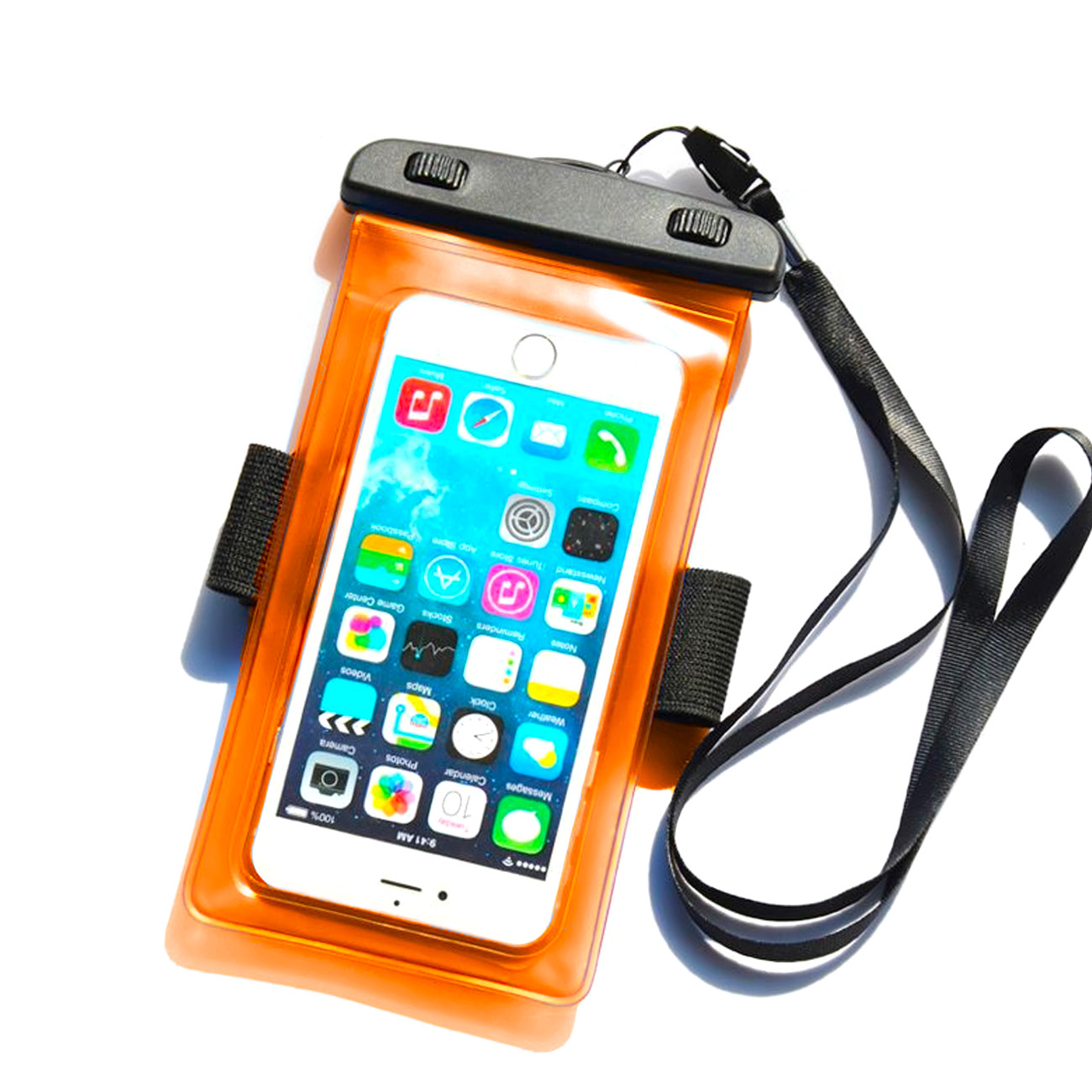PVC vízálló karszalagos telefontok narancssárga
