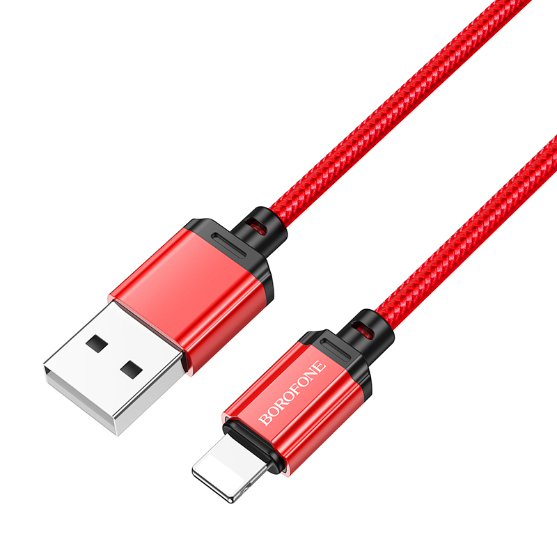 Borofone Sharp BX87 USB - Lightning kábel 2,4A 1m piros