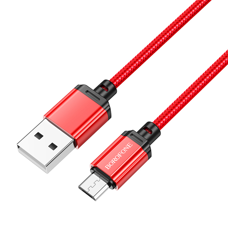 Borofone Sharp BX87 USB - micro USB kábel 2,4A 1m piros