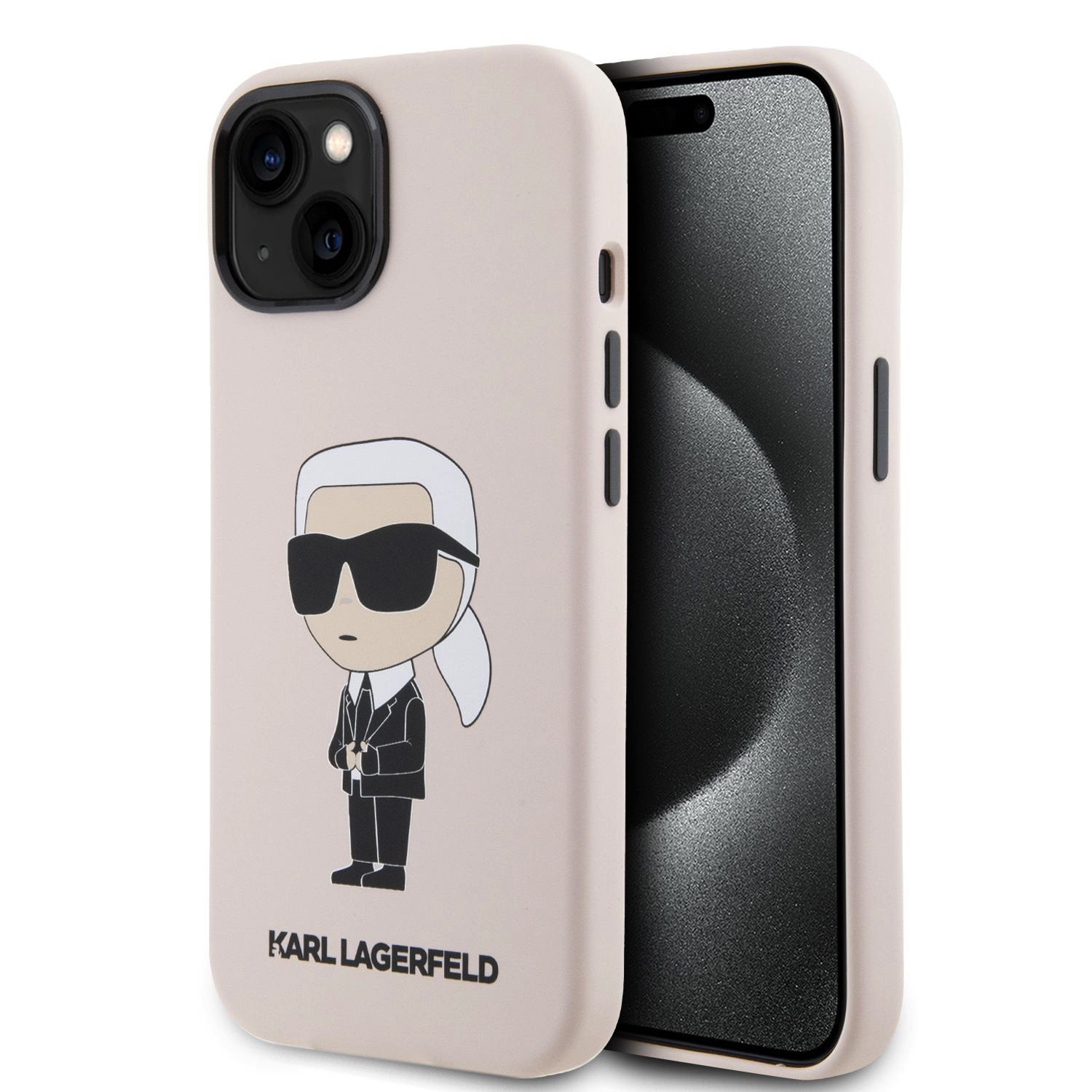 iPhone 15 Karl Lagerfeld KLHCP15SSNIKBCP Liquid Silicone Ikonik NFT tok rózsaszín