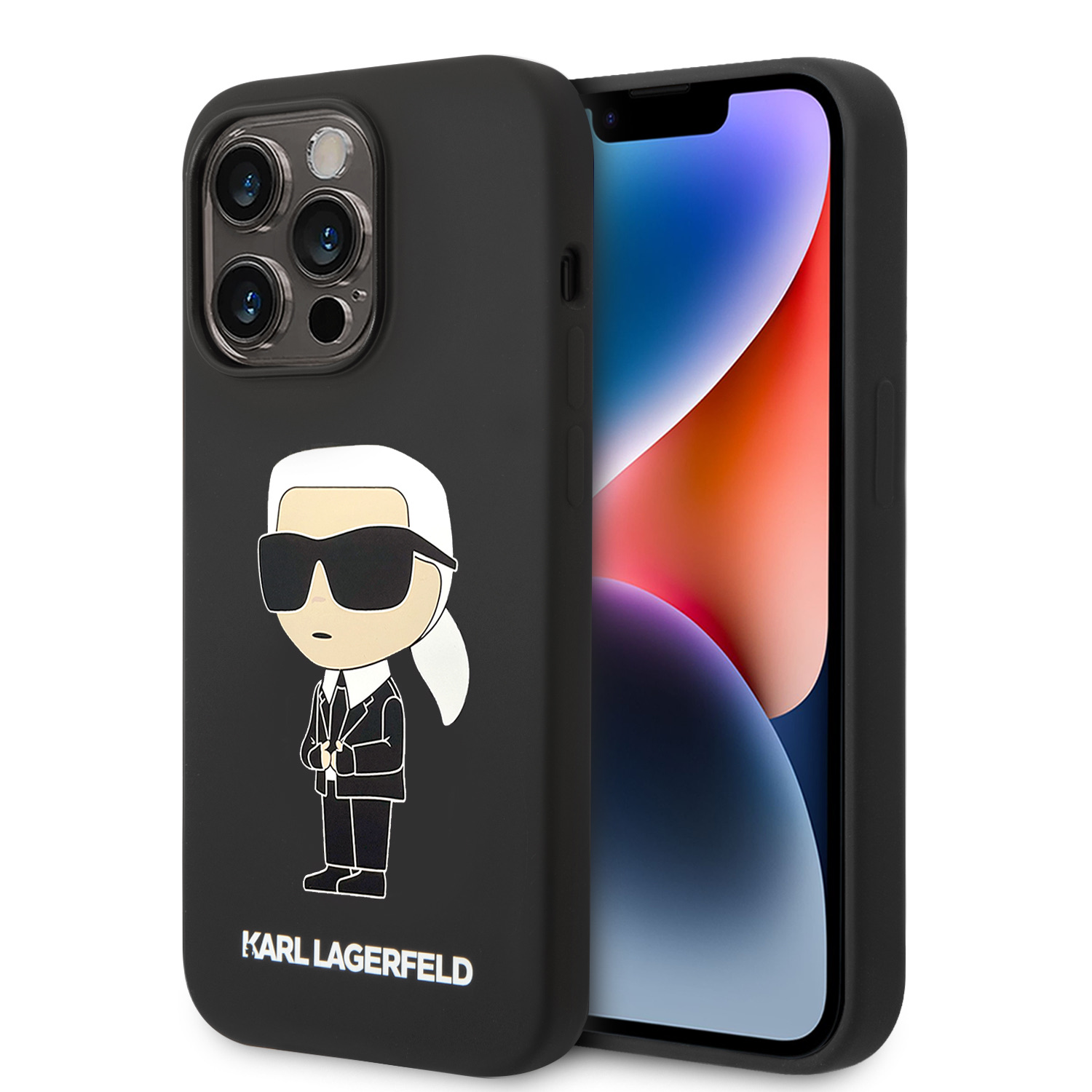 iPhone 15 Pro Max Karl Lagerfeld KLHCP15XSNIKBCK Liquid Silicone Ikonik NFT tok fekete