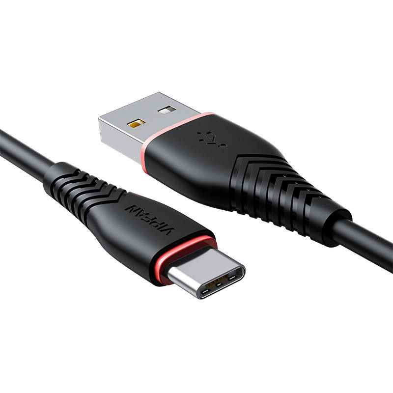 Vipfan Anti-Break X01 USB-A - USB-C kábel 3A, 1m (fekete)