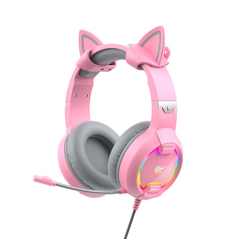 Havit GAMENOTE H2233d gaming, gamer fejhallgató RGB (rózsaszín)