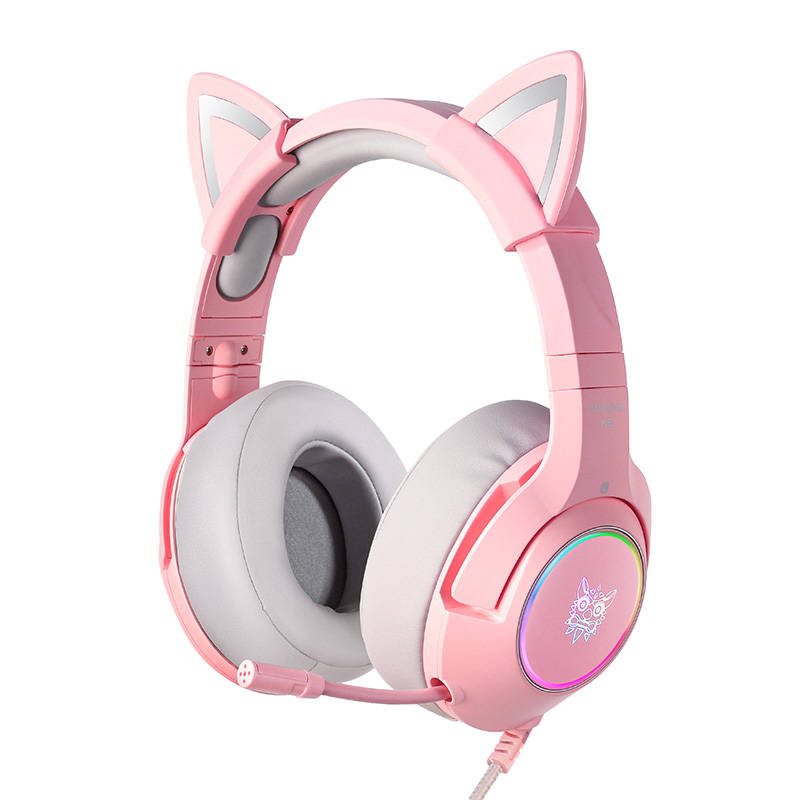 ONIKUMA K9 gaming, gamer fejhallgató rózsaszín RGB