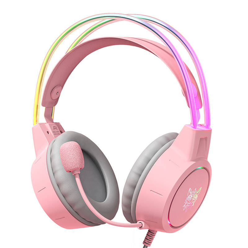 ONIKUMA X15Pro gaming, gamer fejhallgató rózsaszín