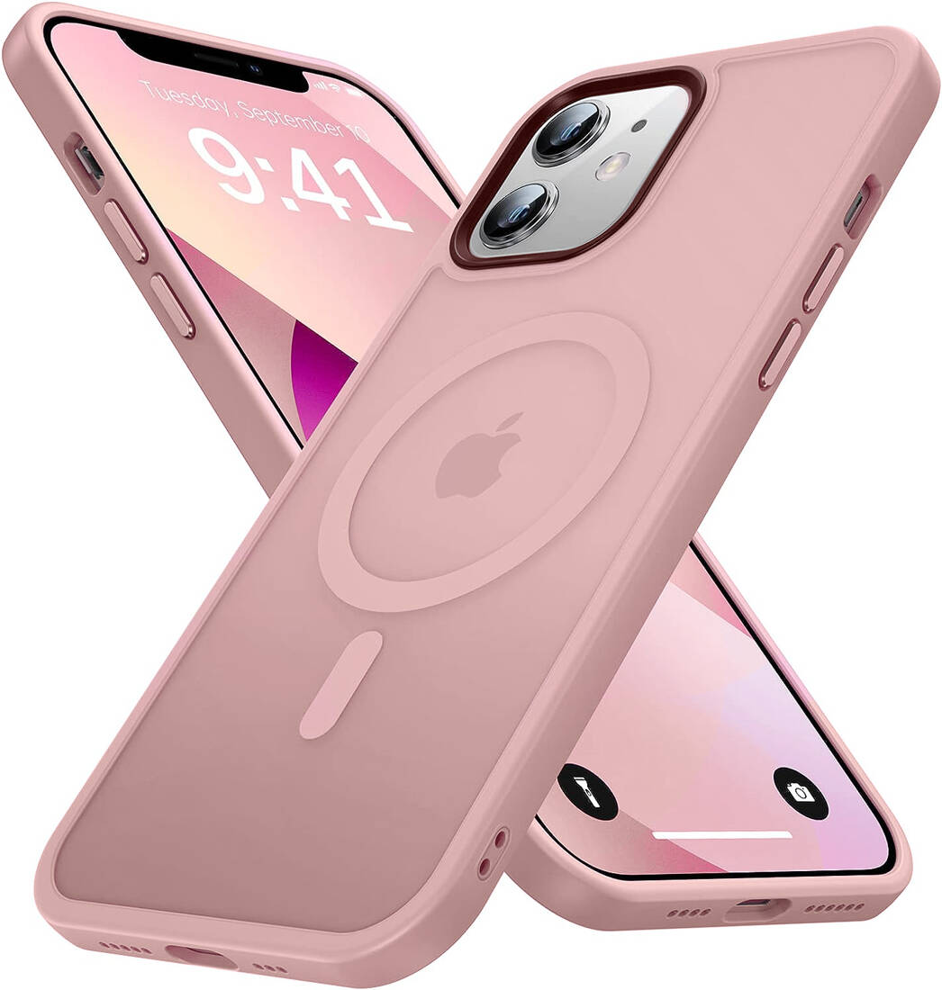 iPhone 12/12 Pro Matt MagSafe tok világos rózsaszín