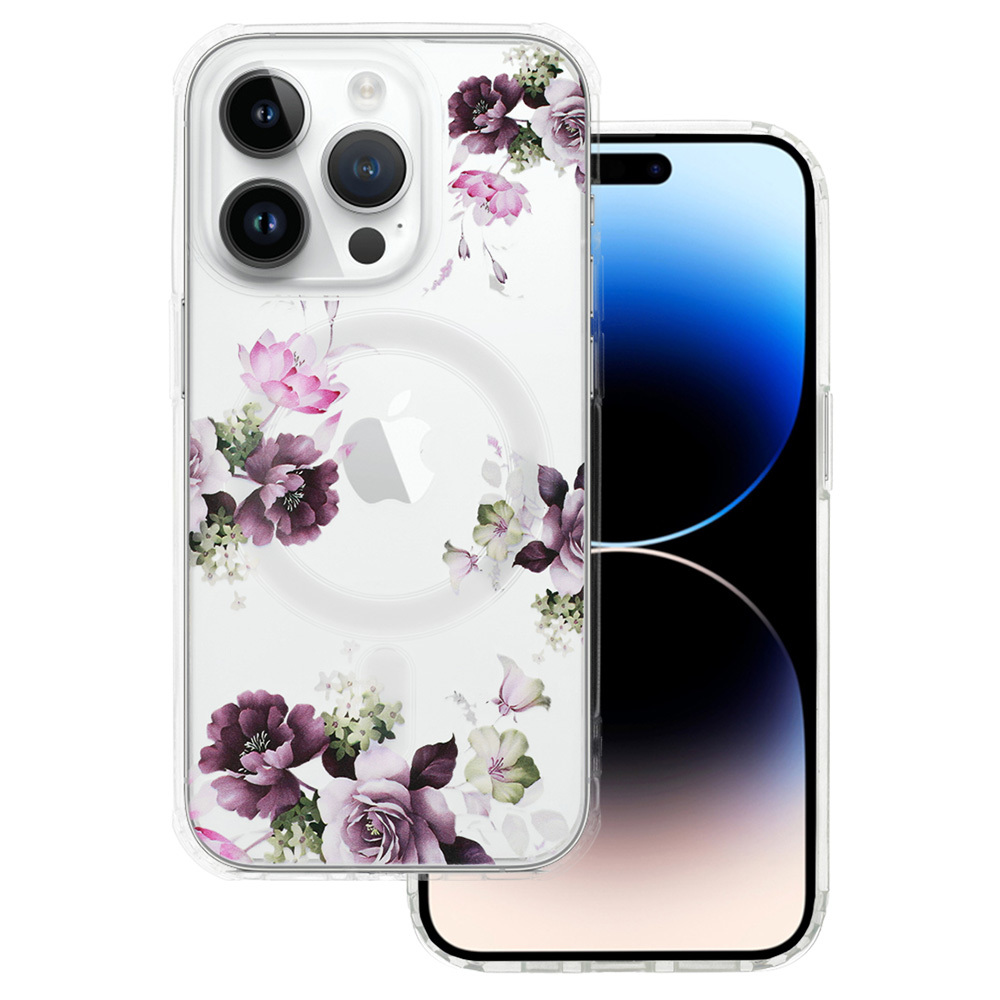 iPhone 15 Tel-Protect Flower tok MagSafe kompatibilis (design 7)