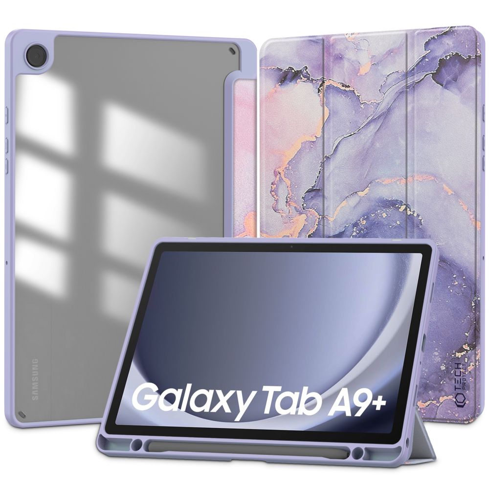 Samsung Galaxy TAB A9 Plus 11.0 X210/X215/X216 Tech-Protect SC Pen Hybrid tok lila márványmintás