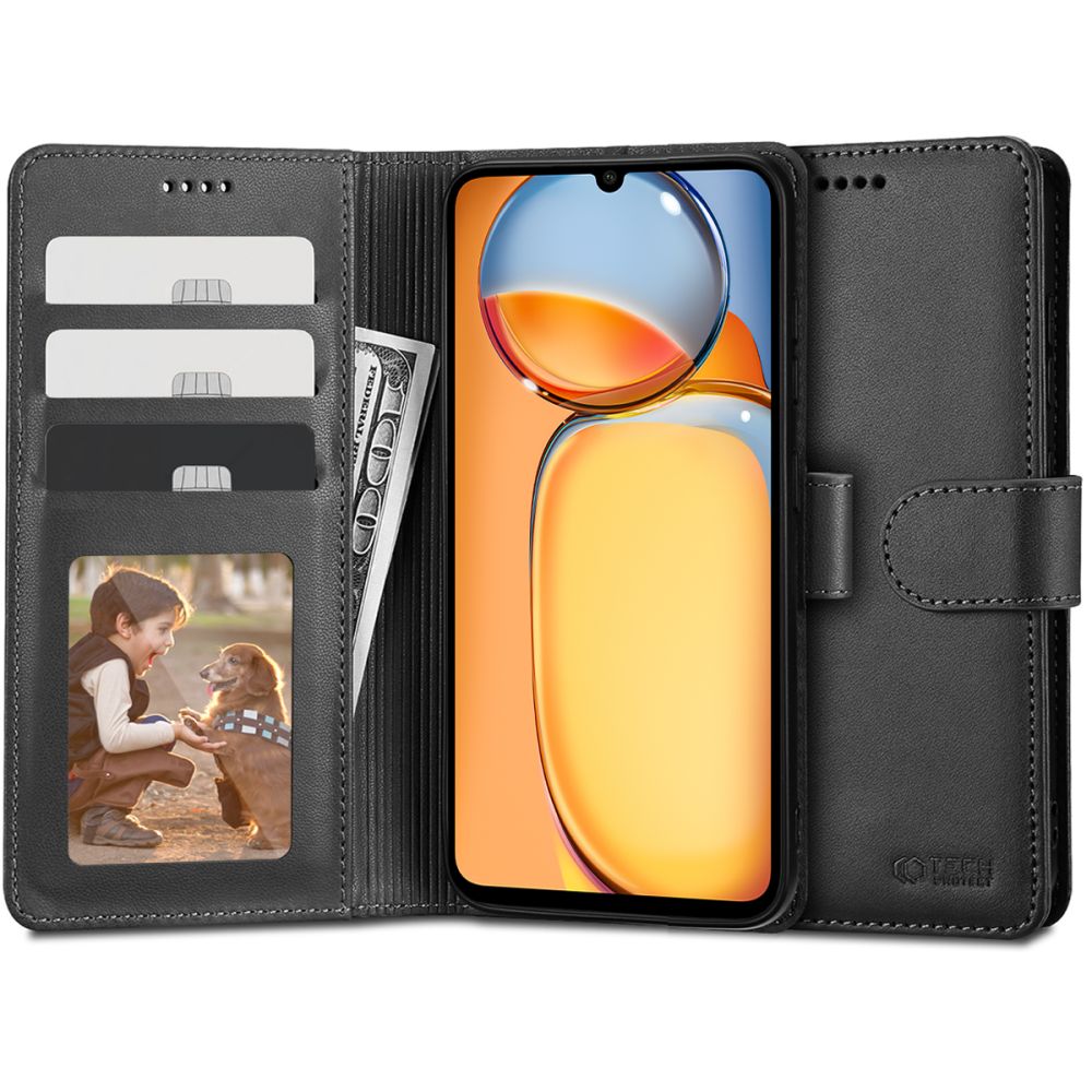 Xiaomi Redmi 13C/Poco C65 Tech-Protect Wallet fliptok fekete
