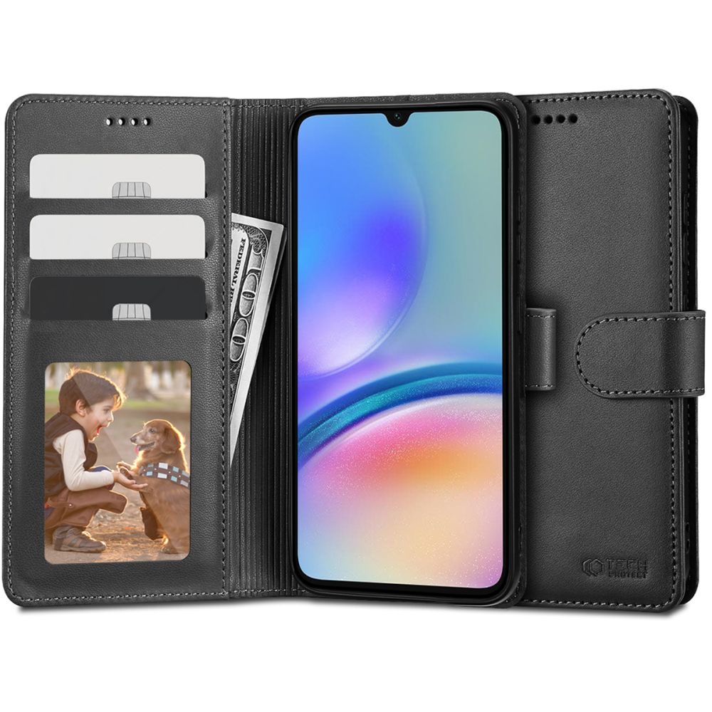 Samsung Galaxy A05S Tech-Protect Wallet fliptok fekete
