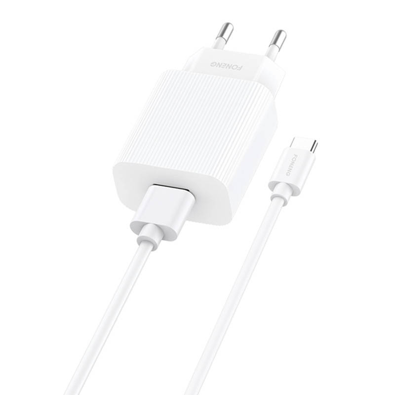 Foneng EU28 hálózati töltő adapter + USB-A - USB-C kábel QC 3.0