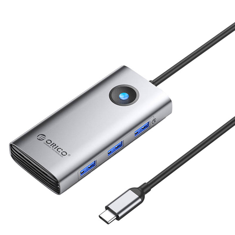 Orico 6 az 1-ben USB Type-C HUB elosztó adapter (szürke)