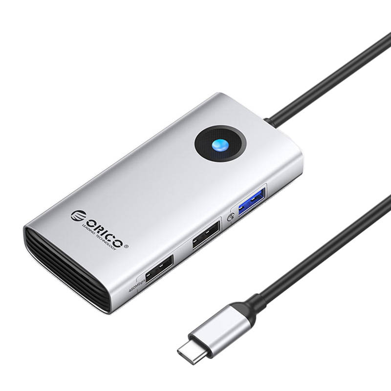 Orico 5 az 1-ben USB Type-C HUB elosztó adapter (ezüst)