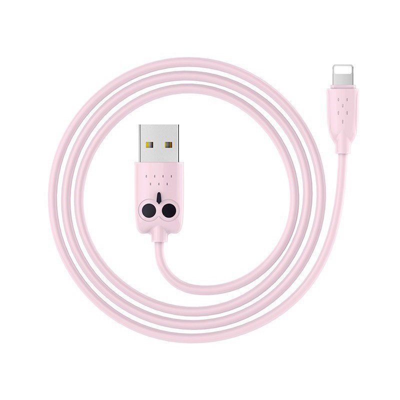 HOCO KX1 USB-A - Lightning kábel 1m, rózsaszín bagoly