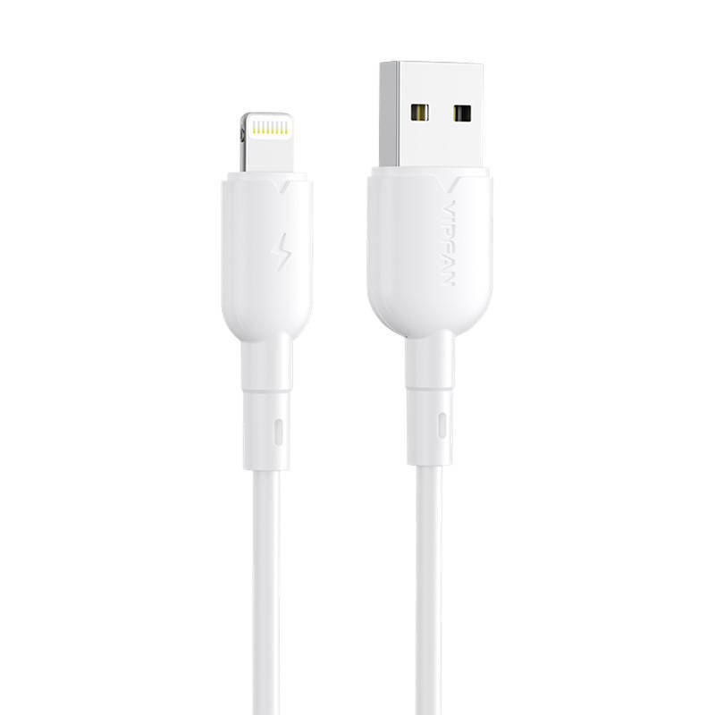 Vipfan Colorful X11 USB-A - Lightning kábel 3A, 1m (fehér)