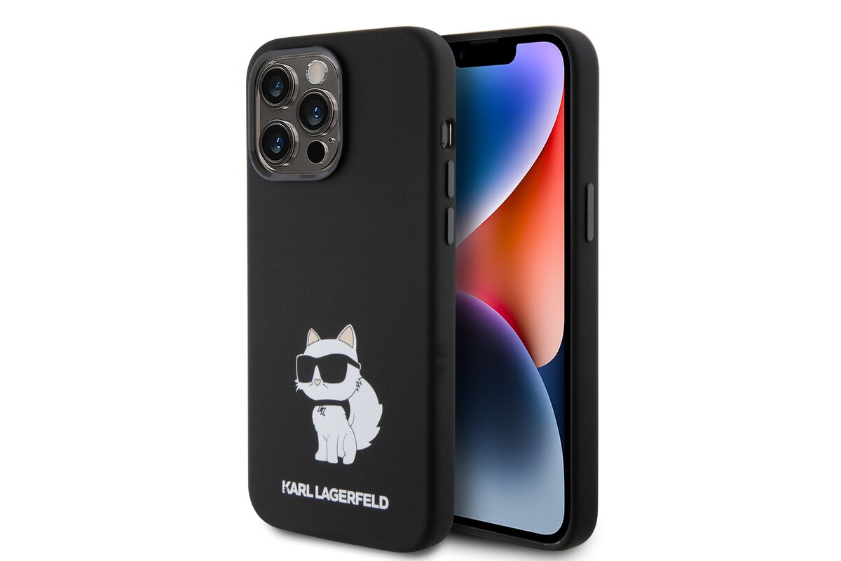 iPhone 15 Pro Max Karl Lagerfeld Liquid Silicone Choupette NFT tok fekete (KLHCP15XSNCHBCK)