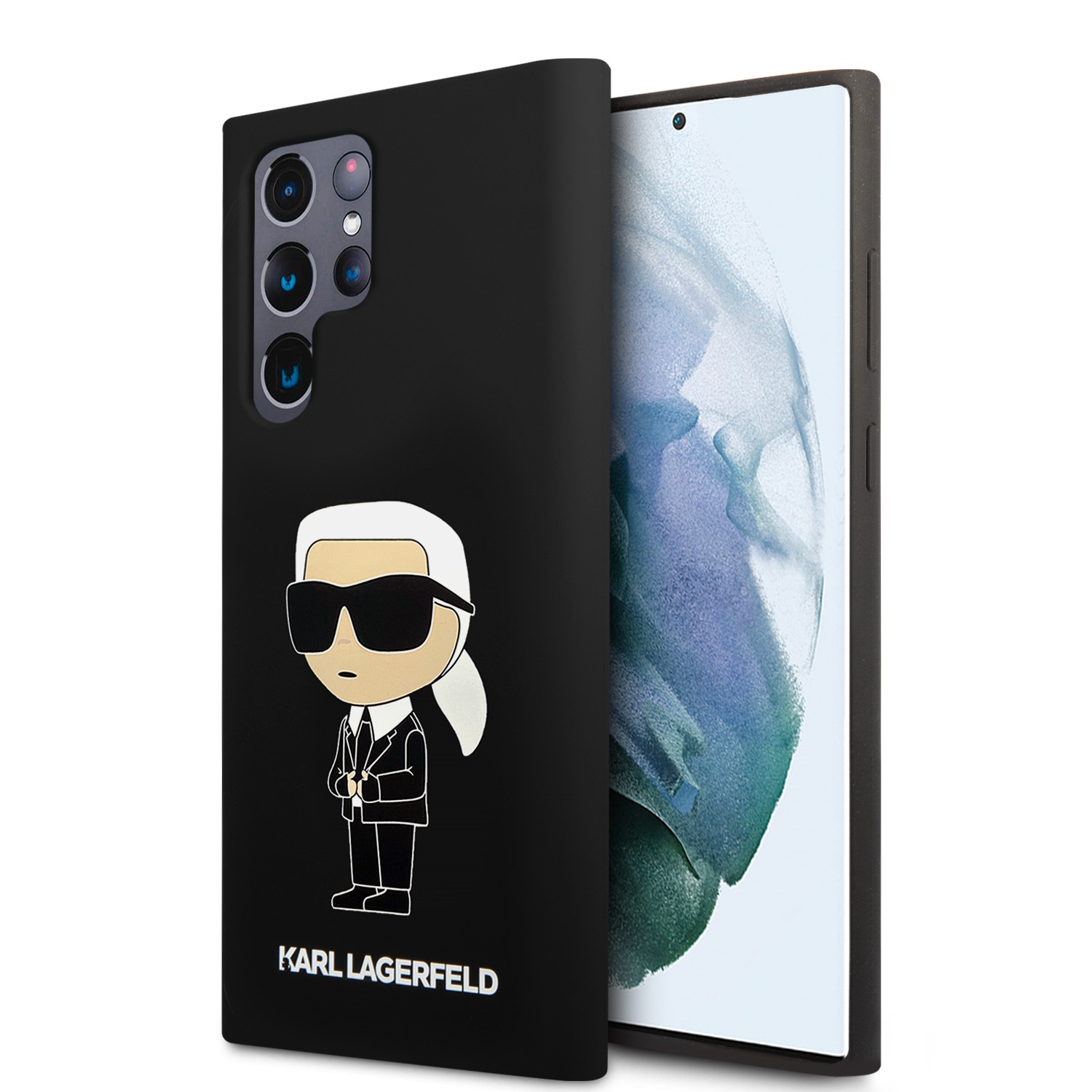 Samsung Galaxy S24 Ultra Karl Lagerfeld Liquid Silicone Ikonik NFT tok fekete (KLHCS24LSNIKBCK)